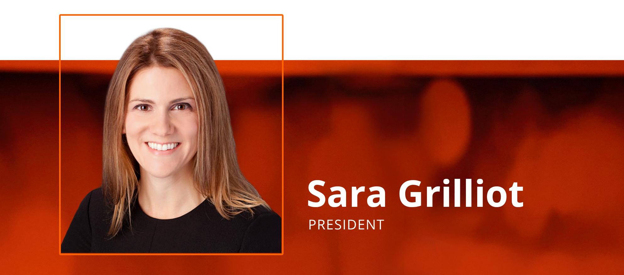 Leadership banner featuring Sara Grilliot, President of CentralSquare.