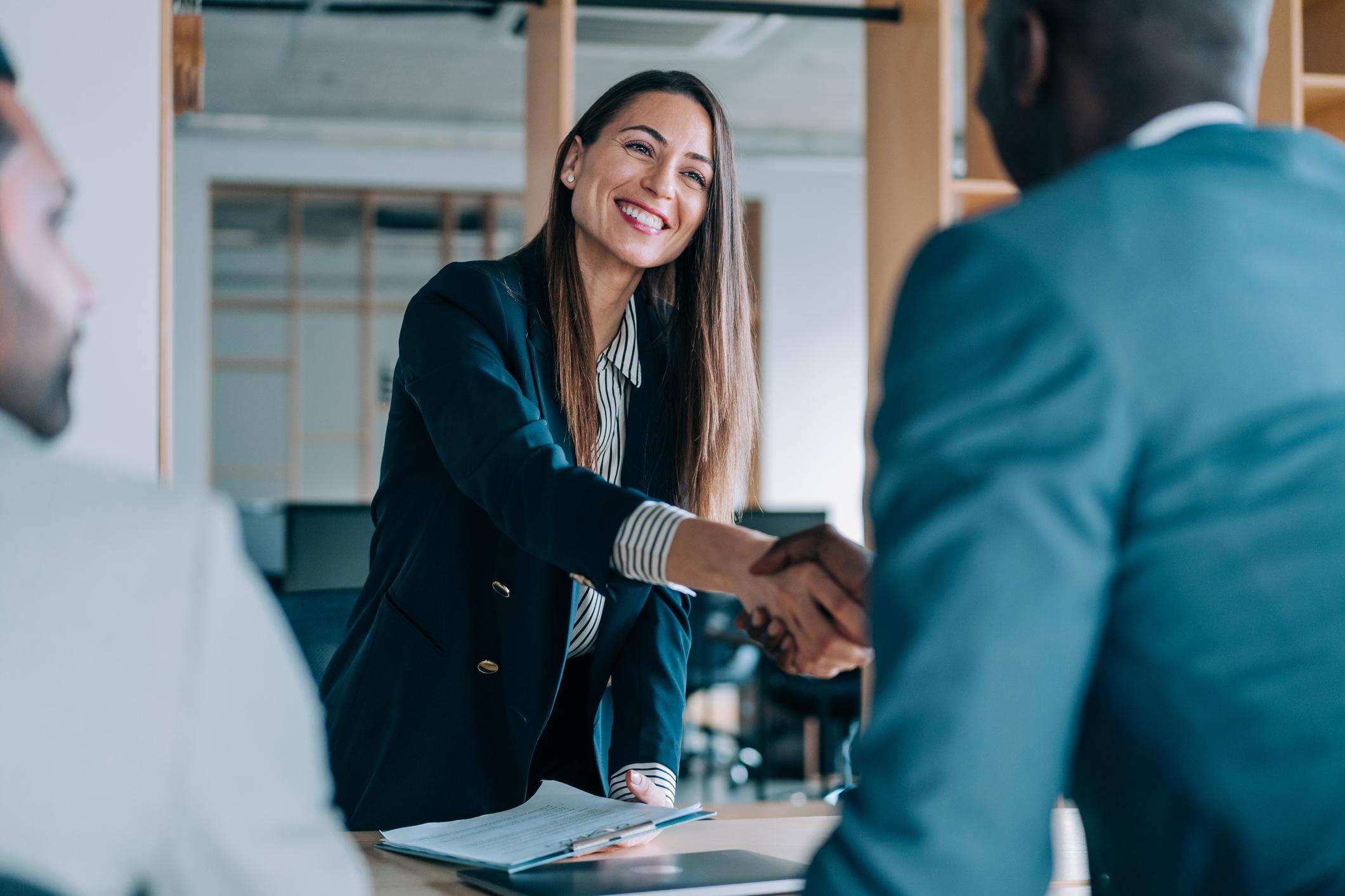 business people shaking hands