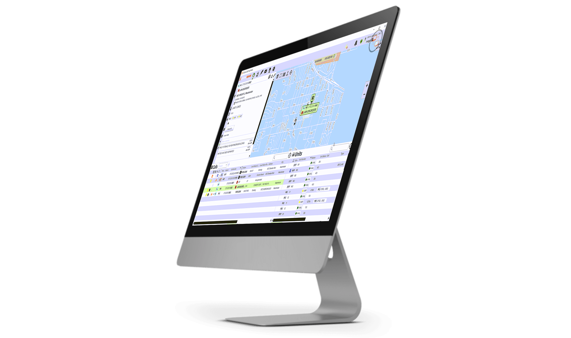 A screenshot of CentralSquare's Unify (CAD-to-CAD) platform on a computer monitor.