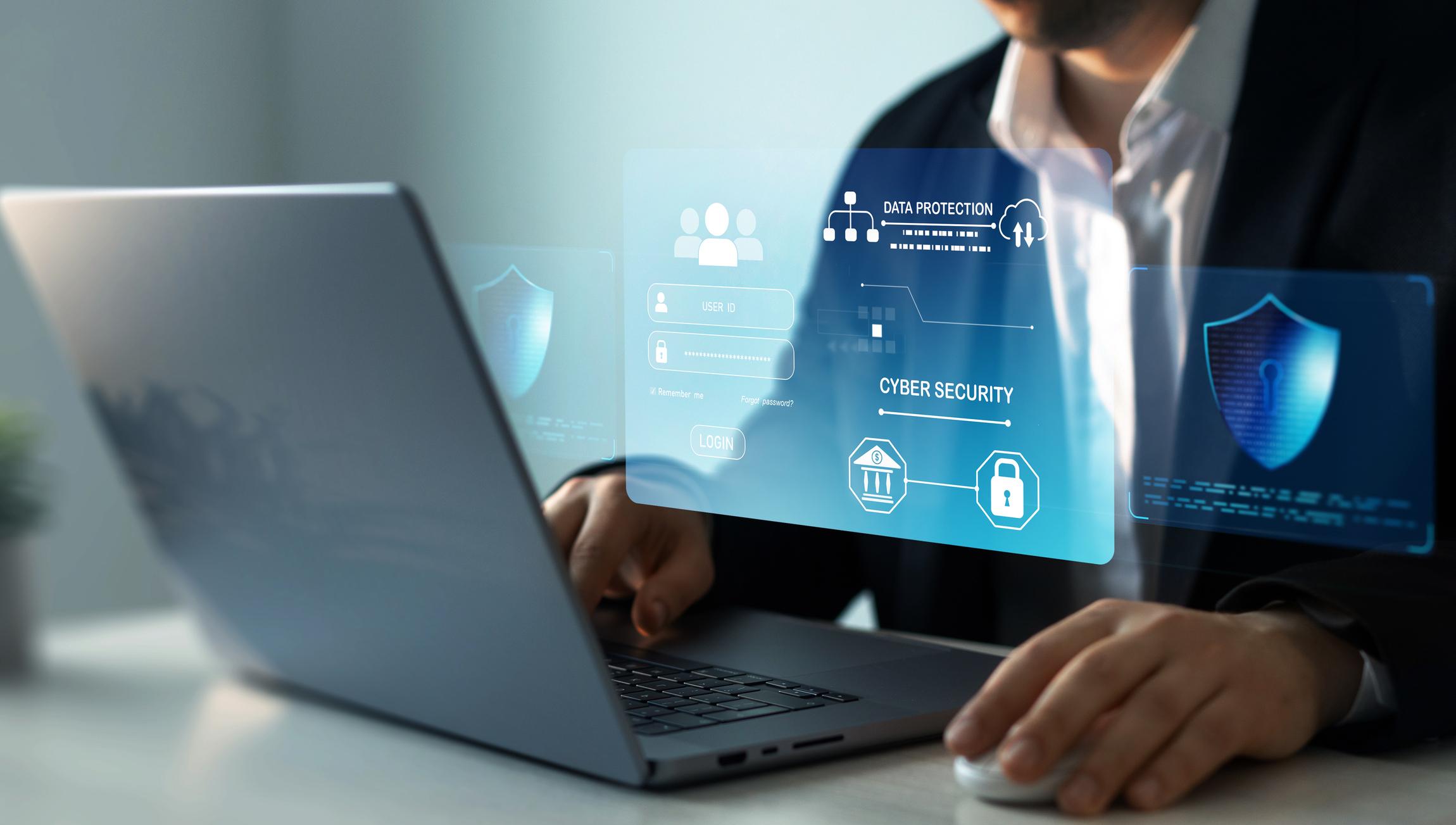 Image of person Protecting themselves from cyber attacks